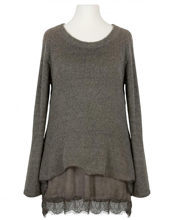 Tunika Pullover mit Spitze in  braun von Cocoomin (Bild 1)