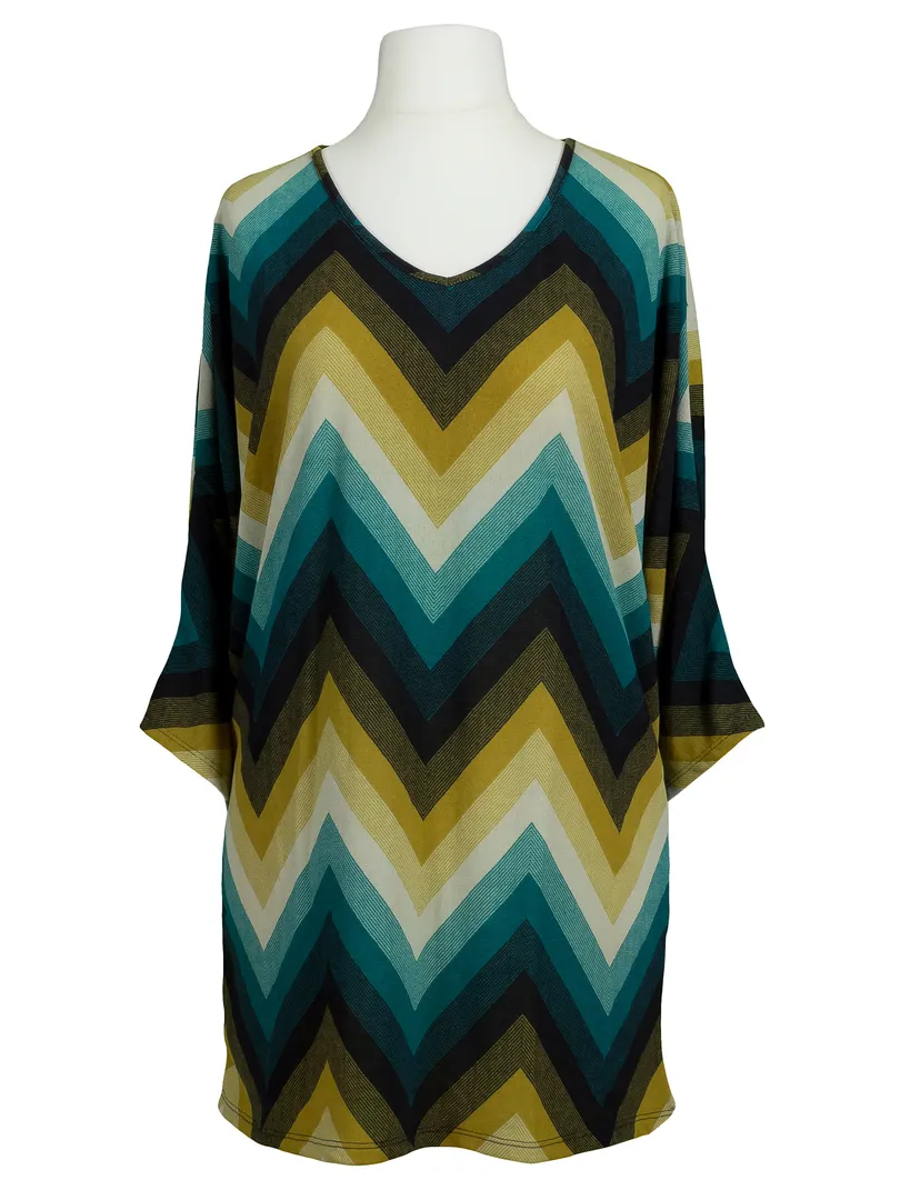 Shirt Zickzack Muster in  petrol von fashion made in italy (Bild 1)