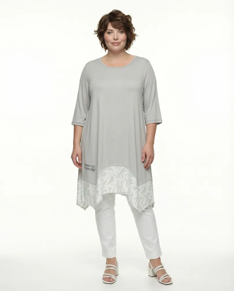 Tunika Shirt mit Print in  grau von Sha & Sha (Bild 3)