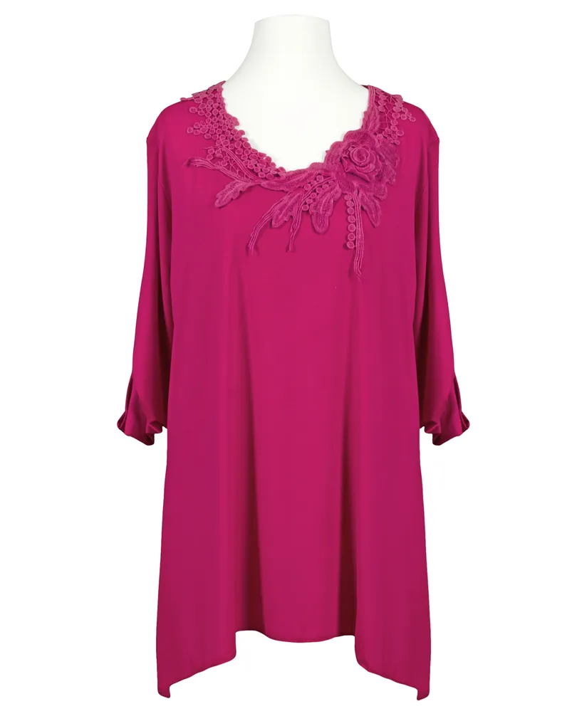 Jersey Shirt mit Spitze in fuchsia von Diana