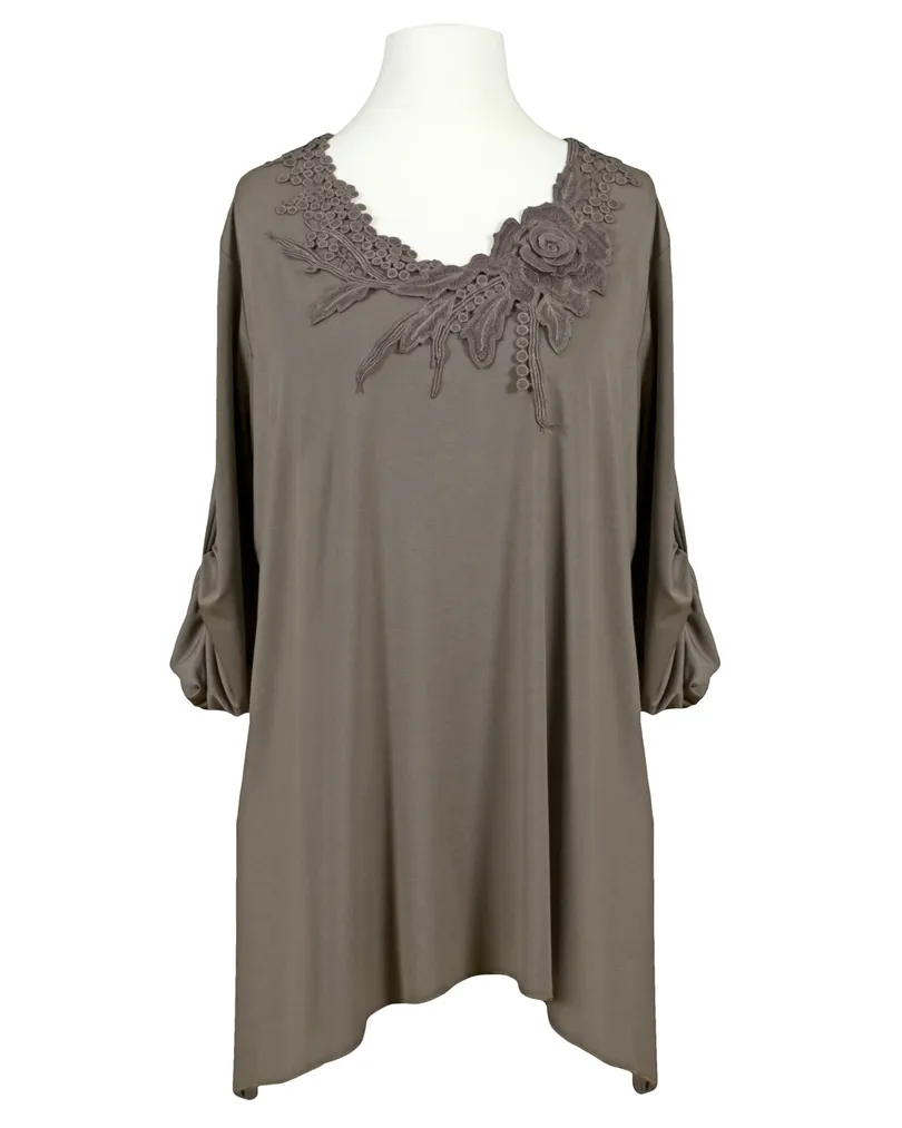 Jersey Shirt mit Spitze in  braun von Diana (Bild 1)