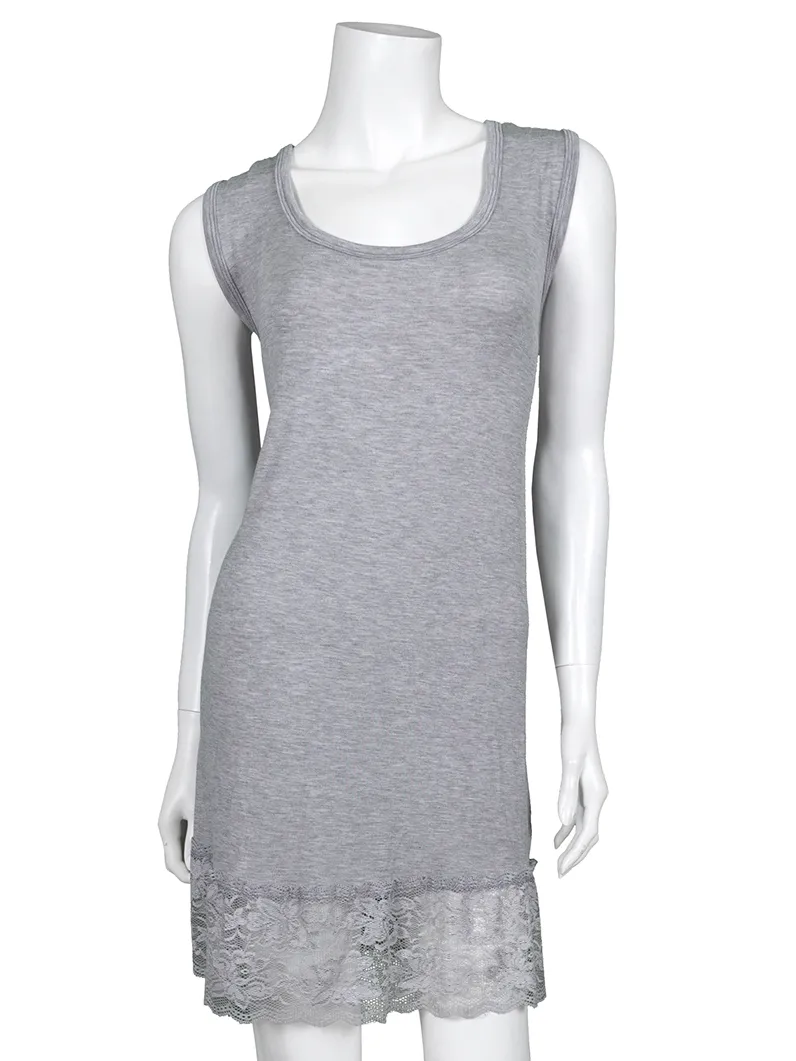 Unterkleid mit Spitze in  hellgrau von Hello Moda (Bild 1)