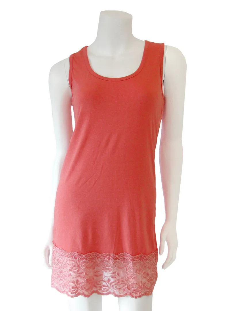 Unterkleid mit Spitze in  koralle von Made in Italy (Bild 1)