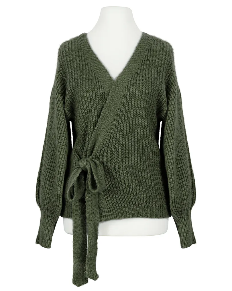 Wickel Strickjacke in oliv von Diana