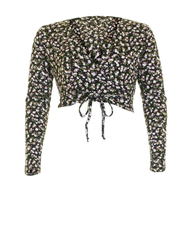 Wickelbolero Baumwolljersey in  schwarz von FASHION (Bild 1)