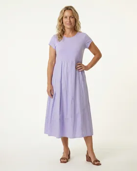 Ballonkleid Baumwolle in  lila von Wendy (Bild 3)