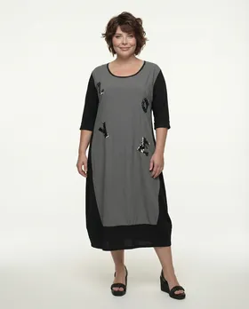 Ballonkleid mit Leinen in  schwarz von Vincenzo Allocca (Bild 3)