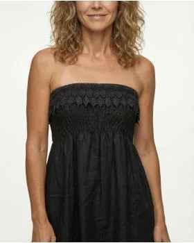 Bandeau Kleid Leinen in  schwarz von Diana (Bild 2)