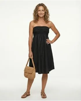 Bandeau Kleid Leinen in  schwarz von Diana (Bild 1)