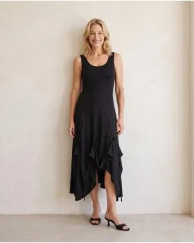 Baumwollkleid A-Linie in  schwarz von FASHION (Bild 4)
