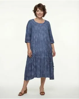 Baumwollkleid A-Schnitt in  blau von Manga (Bild 3)
