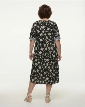 Baumwollkleid Floral in  schwarz von Wendy (Bild 5)