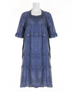 Baumwollkleid Lochstickerei in  blau von Manga (Bild 1)