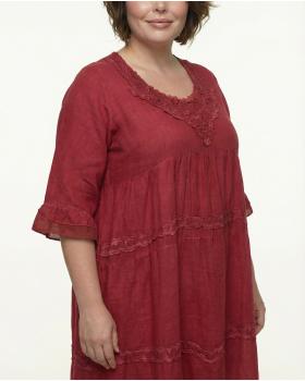 Baumwollkleid Lochstickerei in  rot von Manga (Bild 3)