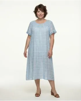 Baumwollkleid mit Spitze in  blau von Spaziodonna (Bild 3)