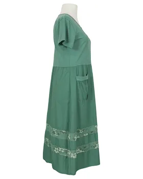 Baumwollkleid mit Spitze in  petrol von Made in Italy (Bild 2)