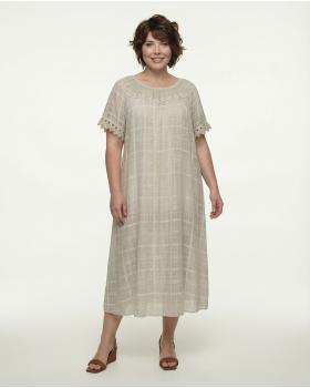 Baumwollkleid mit Spitze in  taupe von Spaziodonna (Bild 3)