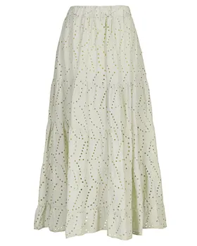 Baumwollrock mit Lochstickerei in  beige von Made in Italy (Bild 1)