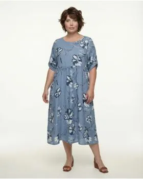 Blumen Leinenkleid in  blau von Diana (Bild 3)