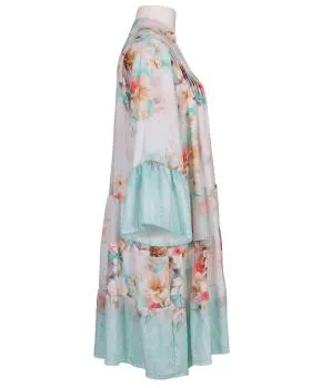 Blumenkleid mit Volants in  mint-rose von Sarah (Bild 2)
