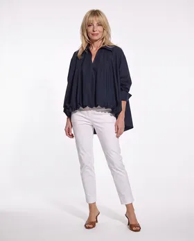Bluse Ballonschnitt in  blau von Made in Italy (Bild 3)