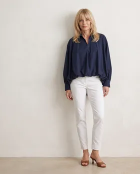 Bluse Ballonschnitt in  blau von Made in Italy (Bild 6)
