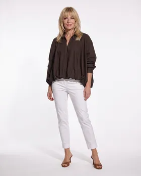 Bluse Ballonschnitt in  braun von Made in Italy (Bild 3)