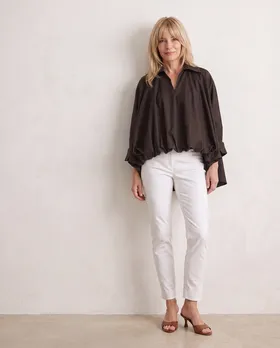 Bluse Ballonschnitt in  braun von Made in Italy (Bild 6)