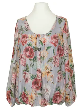 Bluse Floral mit Seide in  grau von Made in Italy (Bild 1)