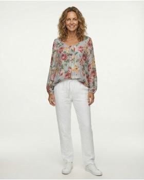 Bluse Floral mit Seide in  grau von Made in Italy (Bild 2)