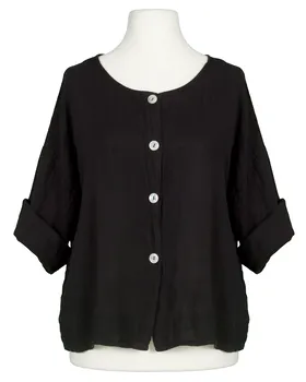 Bluse Leinen in  schwarz von Made in Italy (Bild 1)