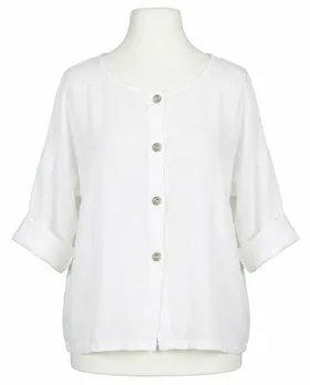 Bluse Leinen in  wei� von Made in Italy (Bild 1)