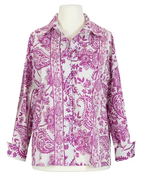 Bluse mit floralem Muster in  beere von Made in Italy (Bild 1)