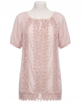 Bluse mit H�kelspitze in  rosa von Montan (Bild 1)