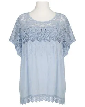 Seidenbluse mit Spitze 2-tlg. in  blau von XUNA (Bild 1)