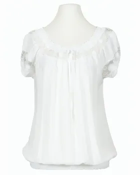 Bluse mit Spitze in  wei� von fashion made in italy (Bild 1)