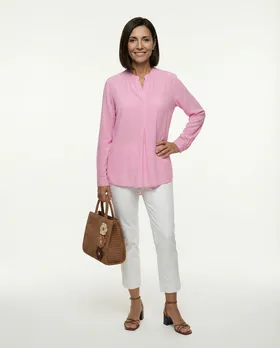 Bluse mit Stehkragen in  rosa von Monday Afternoon (Bild 3)