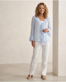 Bluse mit Volant in  hellblau von Selected Touch (Bild 5)