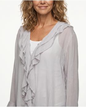 Bluse mit Volant in  hellgrau von Selected Touch (Bild 4)