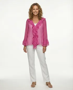Bluse mit Volant in  pink von Selected Touch (Bild 3)