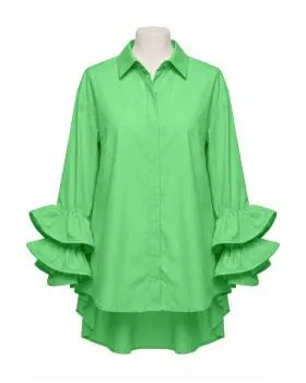 Bluse mit Volant�rmel in  gr�n von Made in Italy (Bild 1)