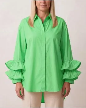 Bluse mit Volant�rmel in  gr�n von Made in Italy (Bild 6)