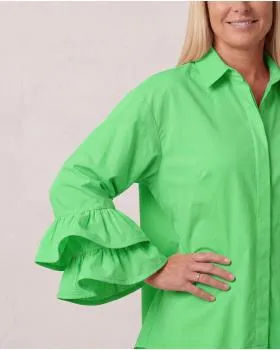 Bluse mit Volant�rmel in  gr�n von Made in Italy (Bild 7)