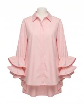 Bluse mit Volant�rmel in  rosa von Made in Italy (Bild 1)
