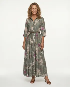 Blusenkleid Floral in  khaki von Made in Italy (Bild 4)