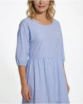 Blusenkleid gestreift in  blau von fashion made in italy (Bild 4)