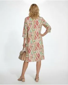 Blusenkleid Print in  rosa von H. Trend (Bild 4)