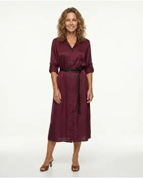 Blusenkleid Satin in  bordeaux von Moda Italia (Bild 4)