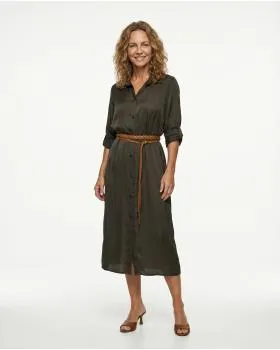 Blusenkleid Satin in  braun von Moda Italia (Bild 4)