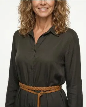 Blusenkleid Satin in  braun von Moda Italia (Bild 5)